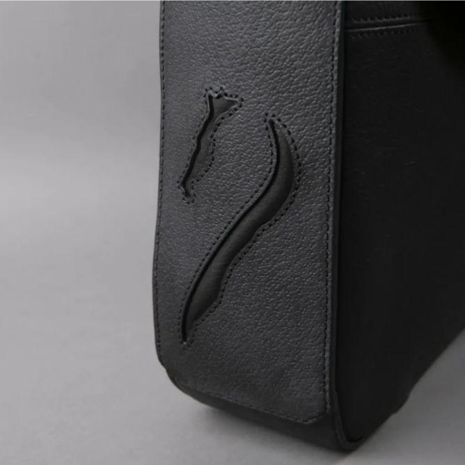 ANTARES - Sac Besace Porté Bandoulière en Cuir Grainé MILANO NOIR