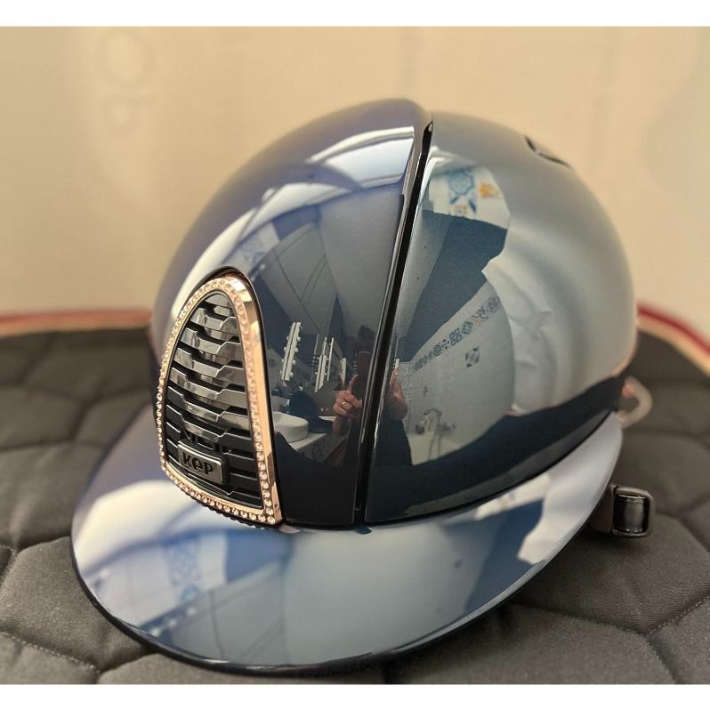 KEP ITALIA -  Casque équitation Cromo 2.0 Shine PADOVA Blue EDITION LIMITEE TAILLE 51 CM