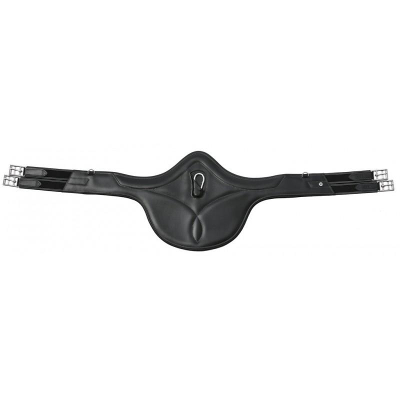 NORTON PRO - Bavette à Mousqueton Central doublée cuir NOIR 105 CM
