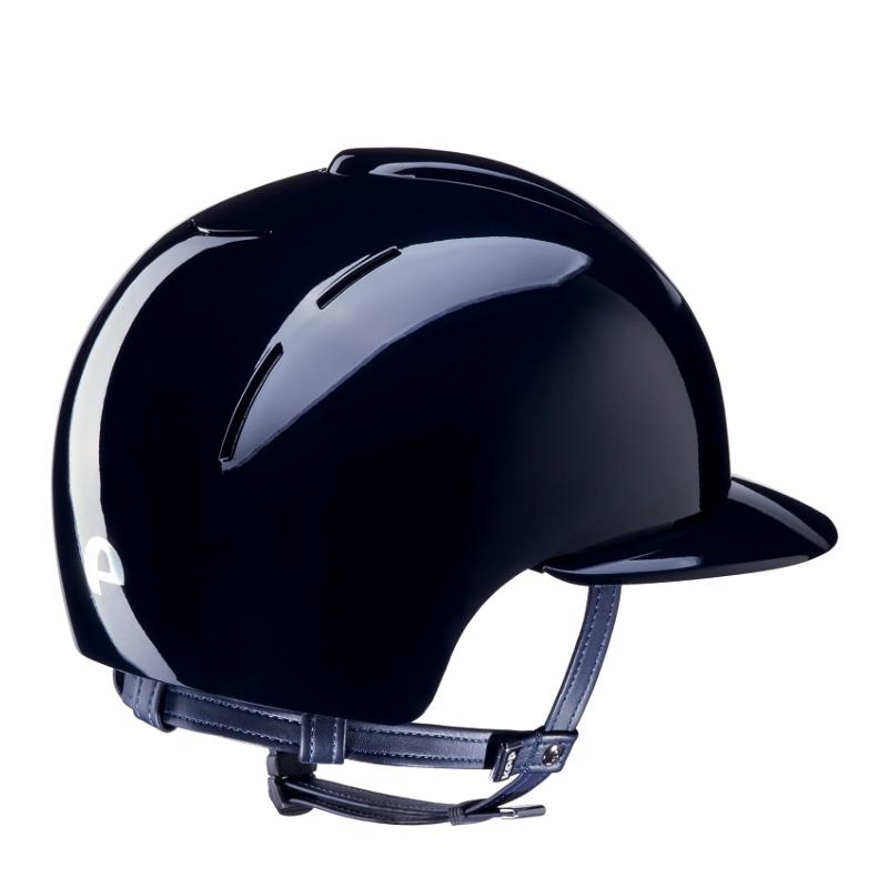 KEP ITALIA - Casque équitation SMART POLISH Grande Visière Polo NOIR TAILLE 51 CM coque M