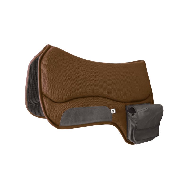 TTECH- Tapis de Selle WESTERN Avec Poches en Sympatex Respirant BRUN