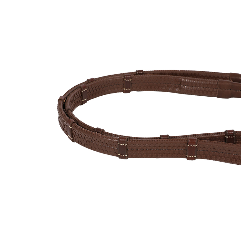 Signature Sport by Antarès - Rênes Cuir Gainé 16MM à Mains Caoutchouc avec Arrêtoirs