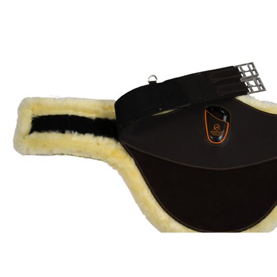 ACAVALLO - Bavette cuir doublée Mouton Eco Wool amovible