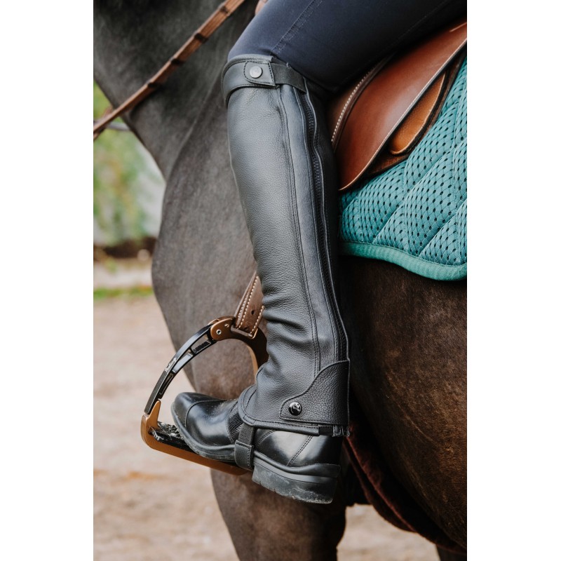 EQUITHEME - Chaps équitation cuir grainé fin SELECT XS TALL