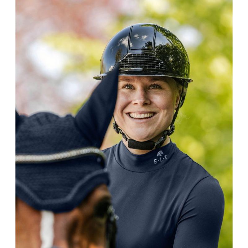SWING - Casque d'équitation brillant grande visière Lady GLOSSY H24 MARINE TAILLE 59 - 61 CM