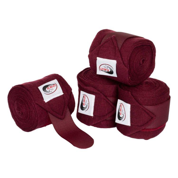 UMBRIA - Bandes de repos en tricot acrylique , les 4 BORDEAUX