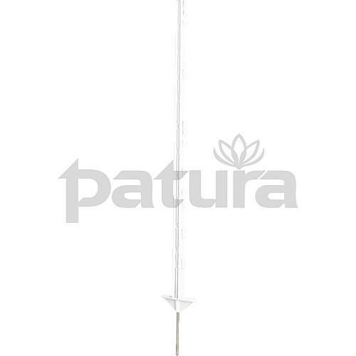 PATURA - 10 Piquets de Clôture Double Embase 105 CM BLANC