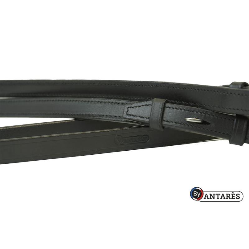 SIGNATURE by ANTARES - Rênes DRESSAGE 16 MM Grip et 7 Arrêtoirs COB NOIR