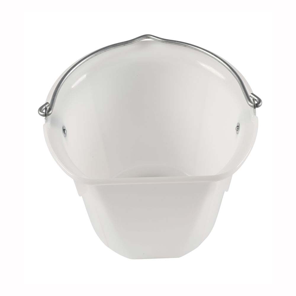 STUBBS - Seau d'écurie 14 litres blanc solide à bord plat avec anse