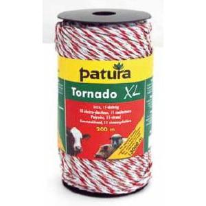 PATURA - Fil électro-plast. TORNADO XL, Rouleau de 200 m pour clôture électrique , blanc-rouge