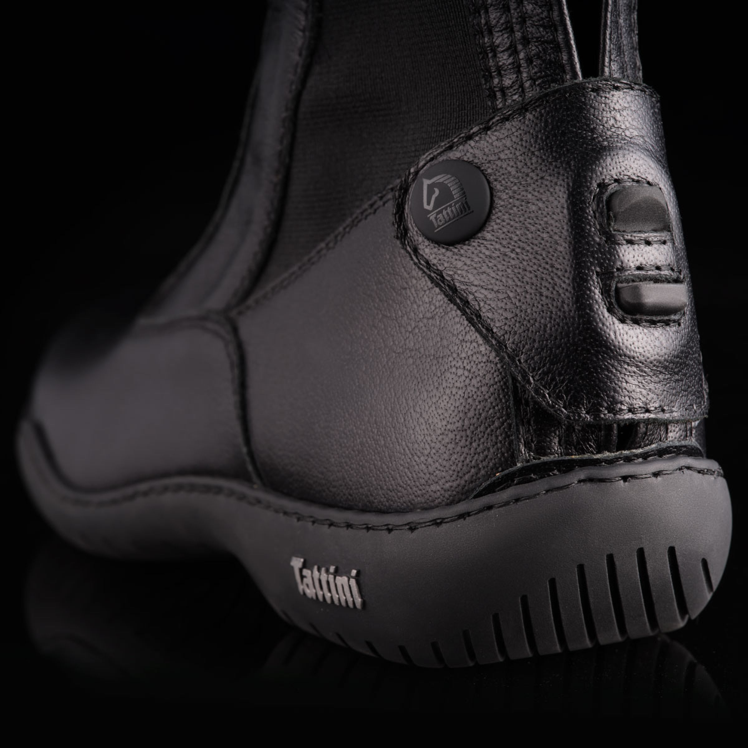 TATTINI - Bottes équitation cuir grainé avec semelle sport SEGUGIO SH XXS NOIR 37 FR
