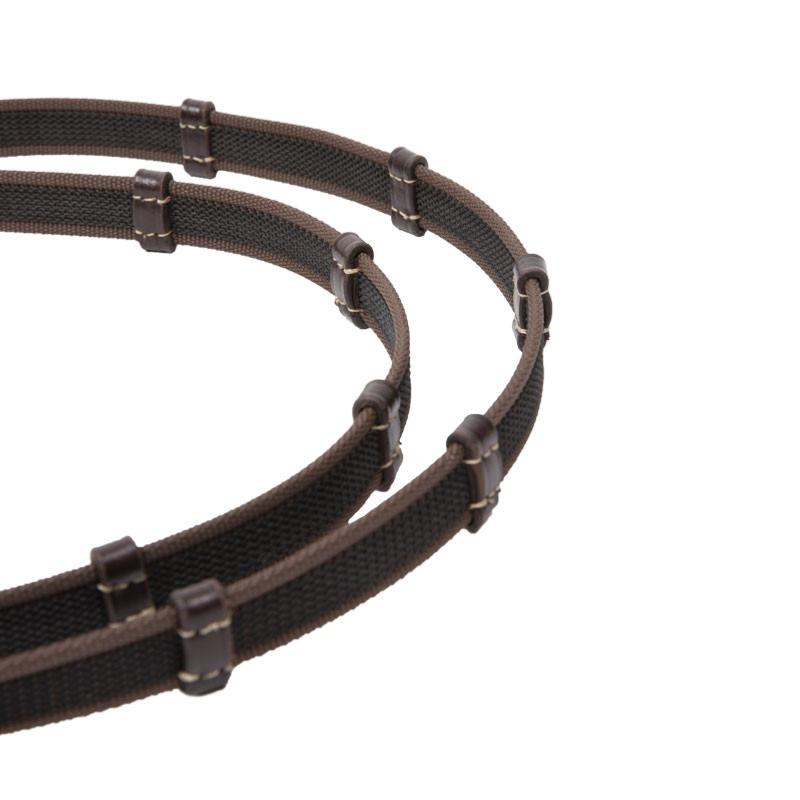 SIGNATURE by ANTARES - Rênes Tissu Grip 16MM avec 7 Arrêtoirs Cuir COB