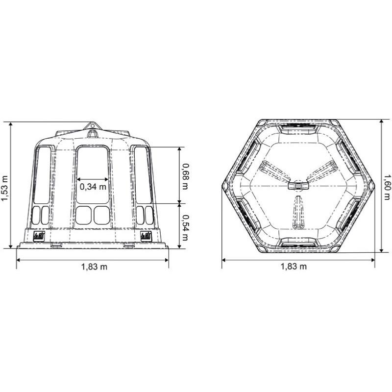 LA GEE - Râtelier hexagonal RPE petit  modèle plastique pour poneys SANS FOND