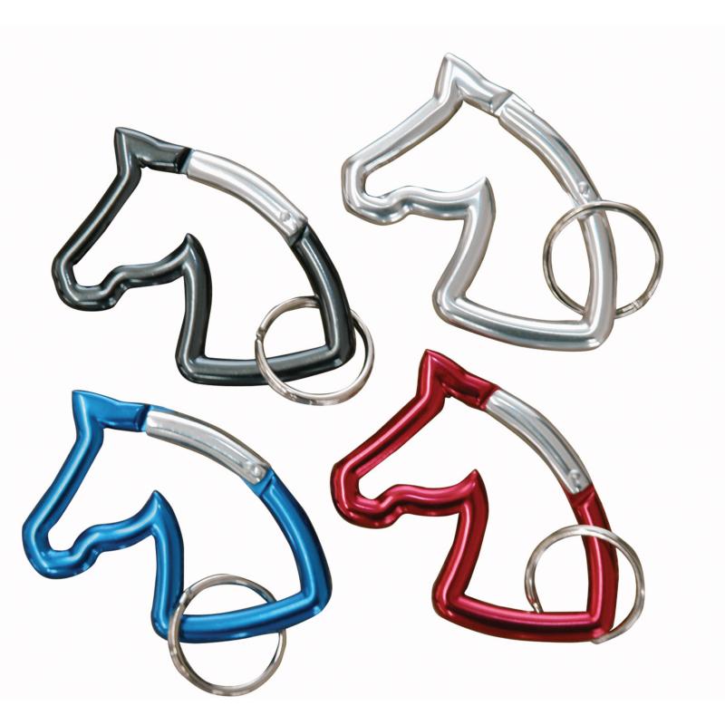 AMAHORSE - Mousqueton Porte Clés Aluminium Forme de Tête de Cheval