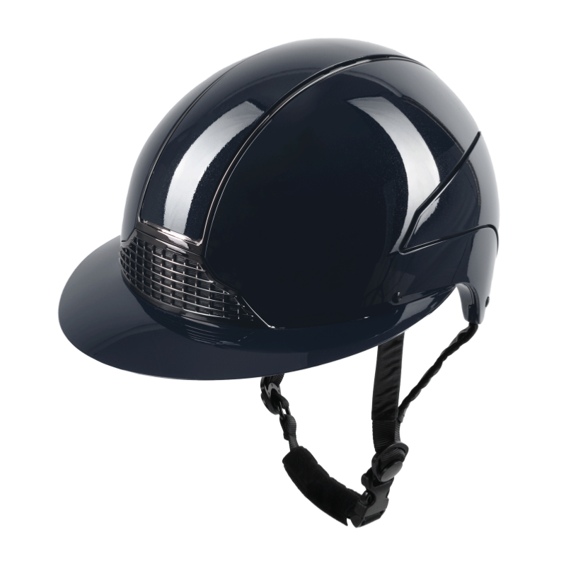 SWING - Casque d'équitation brillant grande visière Lady GLOSSY H24 MARINE TAILLE 59 - 61 CM