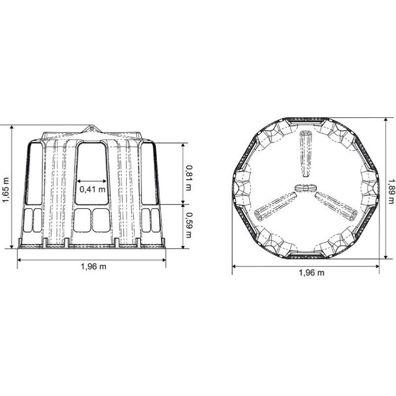 LA GEE - Râtelier hexagonal RPE moyen modèle plastique SANS FOND