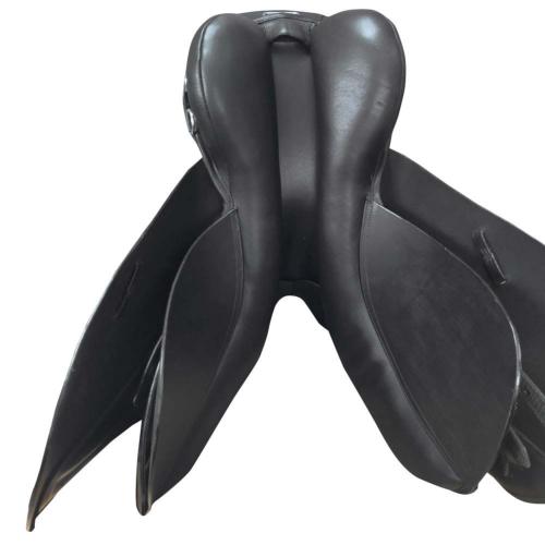 SULEX - Selle anglaise Éducative cuir avec Poignée rigide 18 pouces 