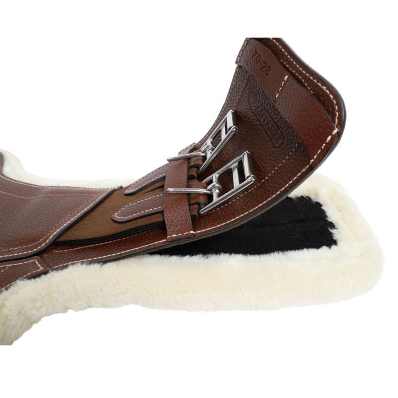 SIGNATURE by ANTARES - Bavette Courte Anatomique en Cuir à Doublure détachable 40CM HAVANE doublé MEMORY FOAM