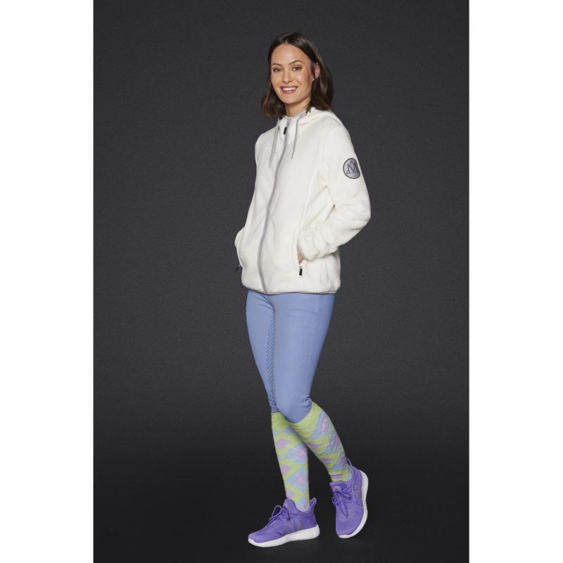 MOUNTAIN HORSE - Sweat Zippé à Capuche Polaire TEDDY FUZZY XS FEMME MARINE