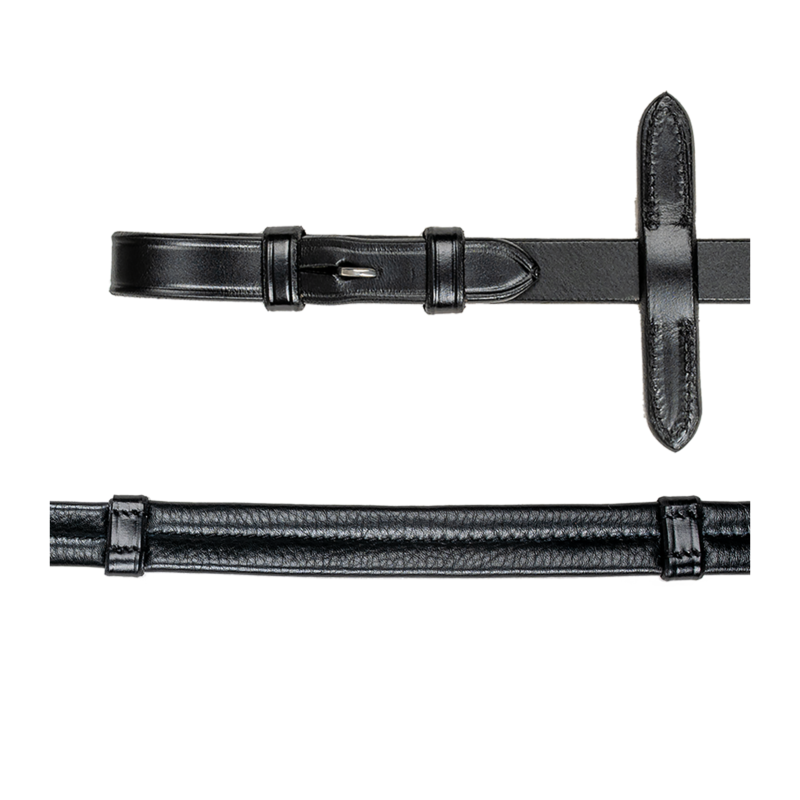 WALDHAUSEN - Rênes Cuir Supersoftt avec Arrêtoirs XLINE NOIR