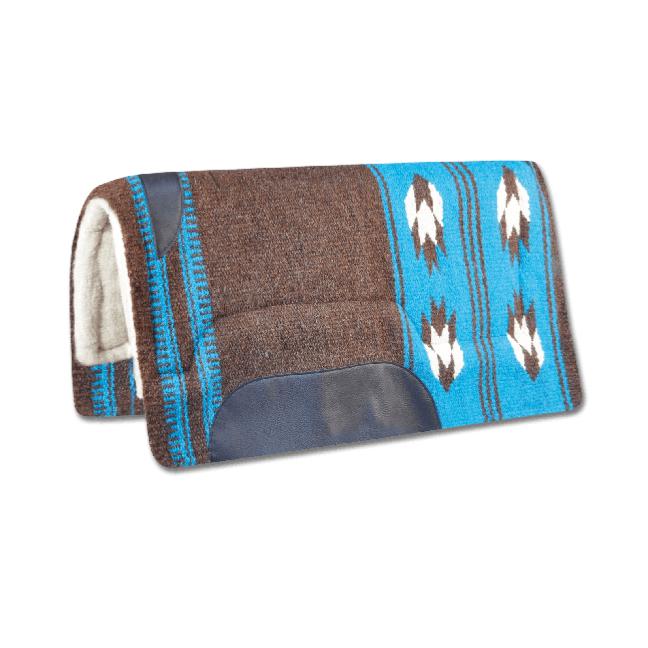 WALDHAUSEN - Tapis Western Long en Laine UTAH BEIGE/MARINE