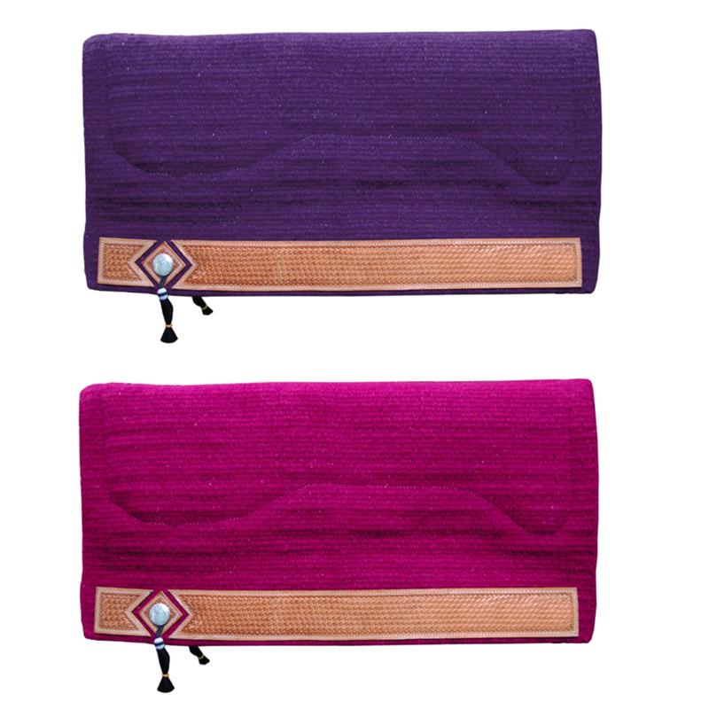 POOL'S - Tapis Western Epais en Laine Navajo et Mouton BLEU ROI