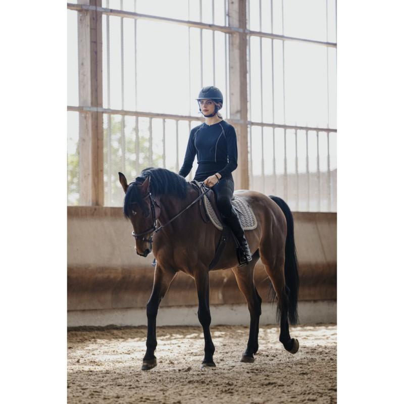EQUITHEME - Legging Equitation Femme Taille croisée FLORA 34 FR FEMME NOIR