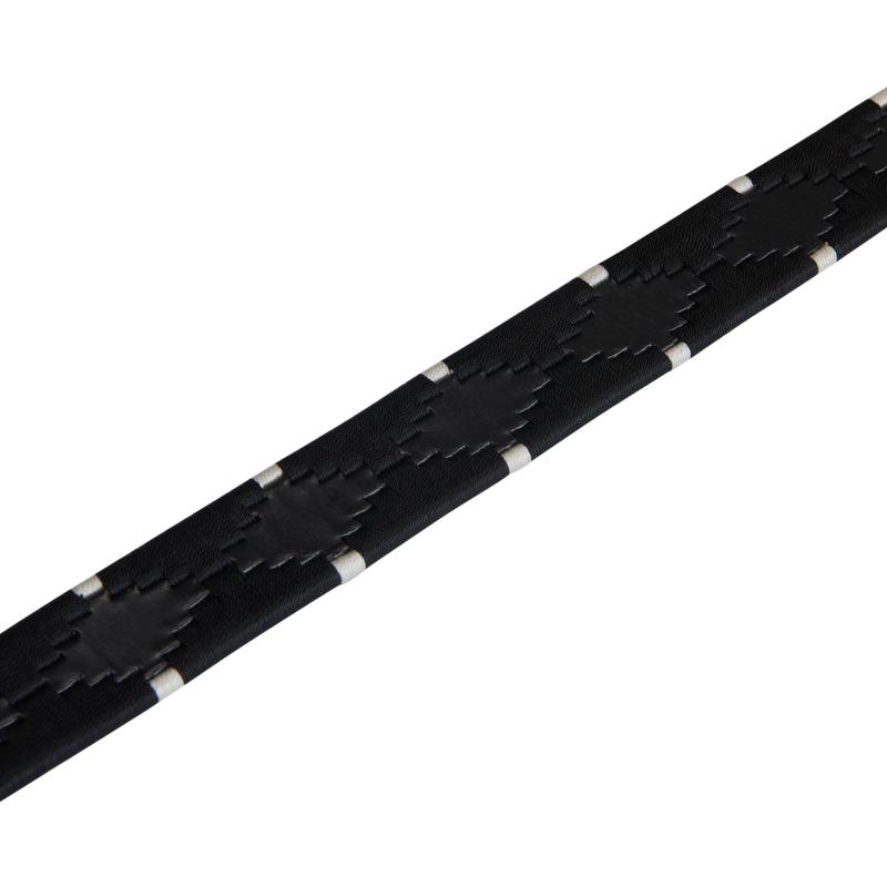 EQUESTRO - Ceinture Equitation en Cuir Italien Motifs Indiens DEEP BLACK 70 CM