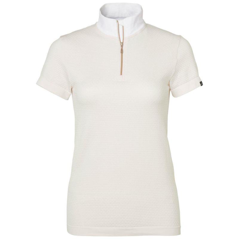 MOUNTAIN HORSE - Polo Concours Femme Sans Coutures avec Col Zip HONEY