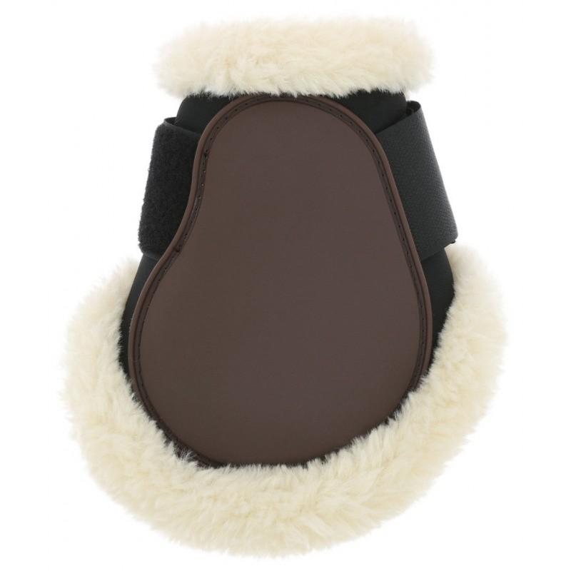 EQUITHEME - Protège Boulets à Coque intérieur Mouton BOA NOIR TAILLE PONEY