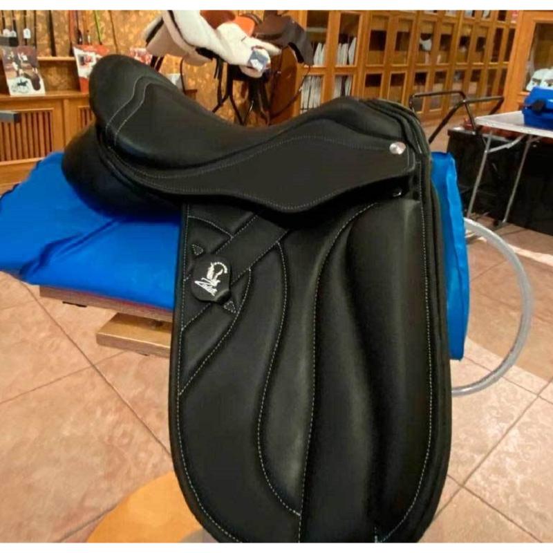 ZALDI - Selle de Dressage assise extra confort DRIM sur mesure 16 POUCES NOIR