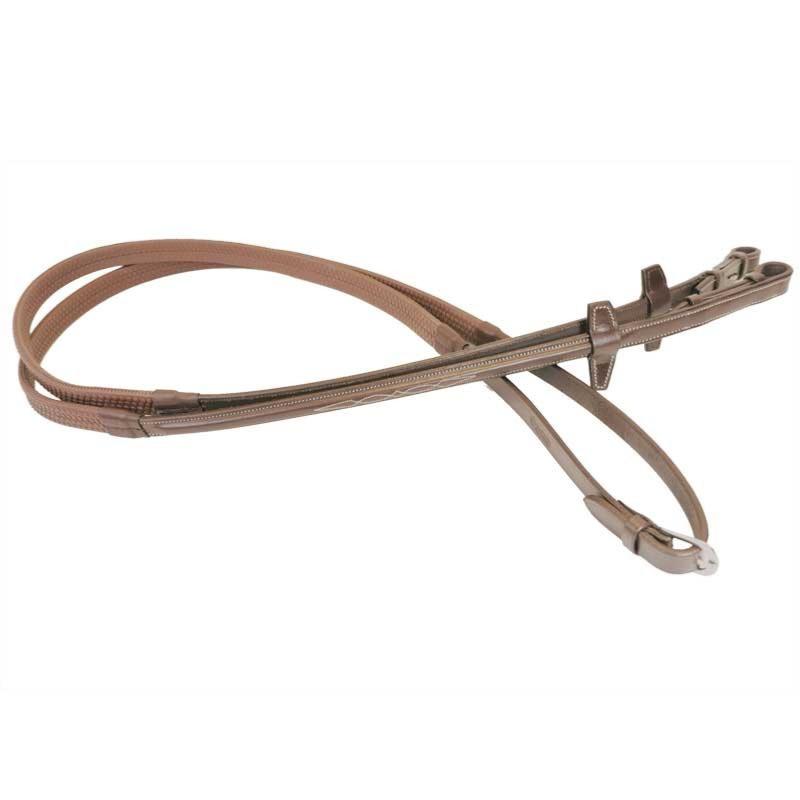 SIGNATURE by ANTARES - Rênes en Cuir Souples 16MM et Mains Grip Petits Picots