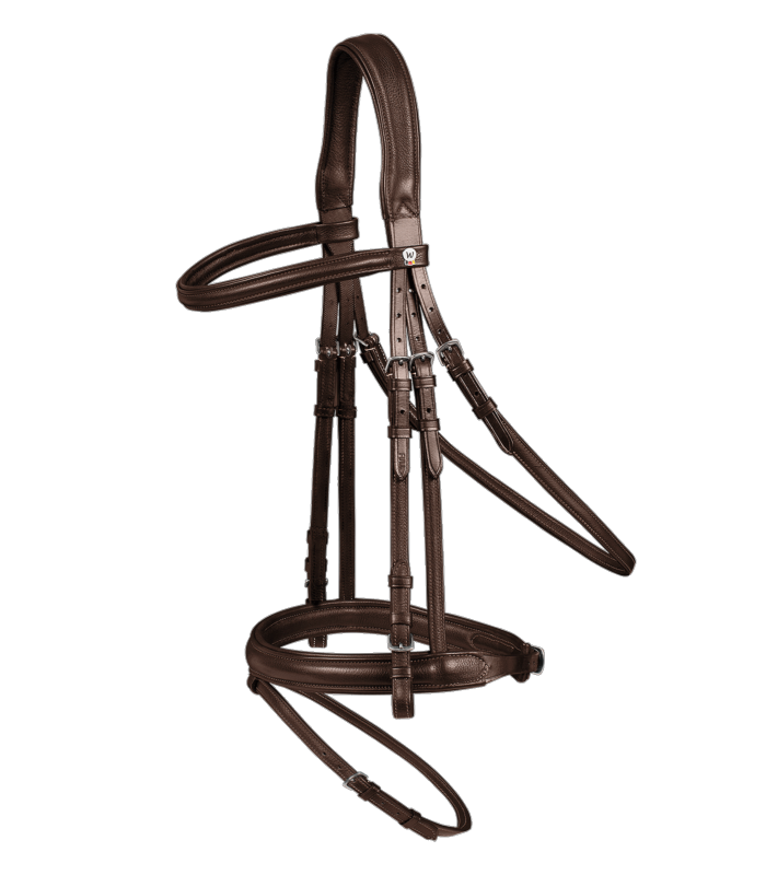 WALDHAUSEN - Bridon Cuir Supersoft Muserolle Combinée X LINE PONEY NOIR