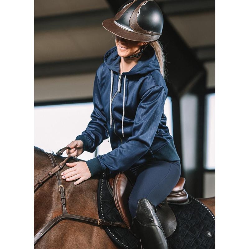 MOUNTAIN HORSE - Sweat en Softshell et polaire doux à capuche STARLA XS FEMME MARINE