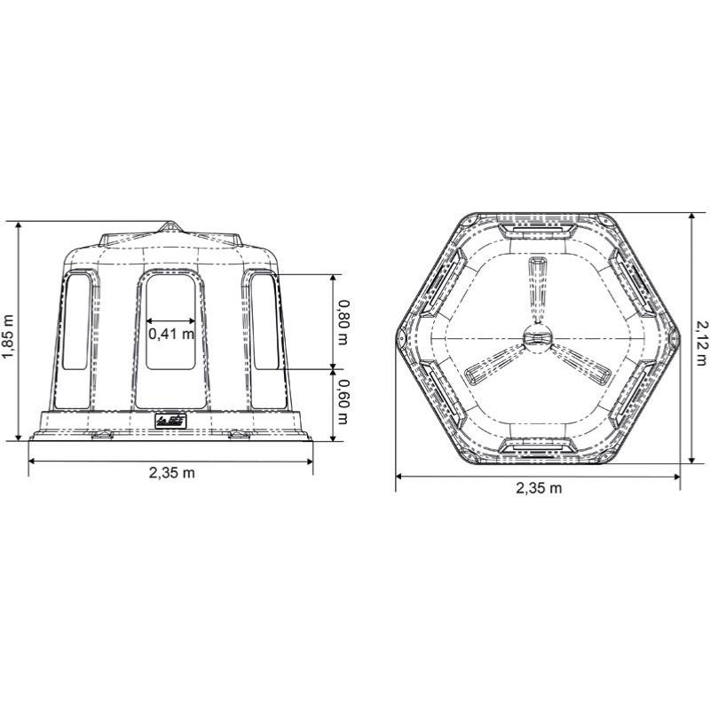 LA GEE - Râtelier hexagonal RPE grand modèle plastique SANS FOND