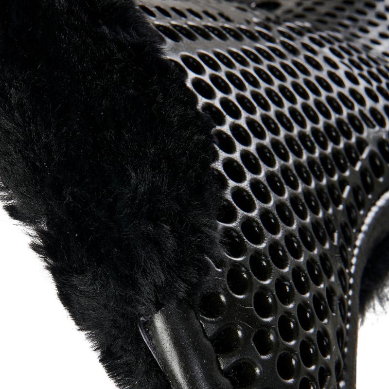 ACAVALLO  - Amortisseur Réhausseur de Dos Mouton Naturel et Gel NOIR REHAUSSEUR AVANT