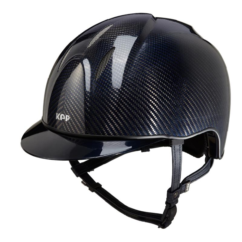 KEP ITALIA - Casque d'Equitation Coque Carbone E-LIGHT SHINY NAKED TAILLE 51 CM NOIR Visière STANDARD