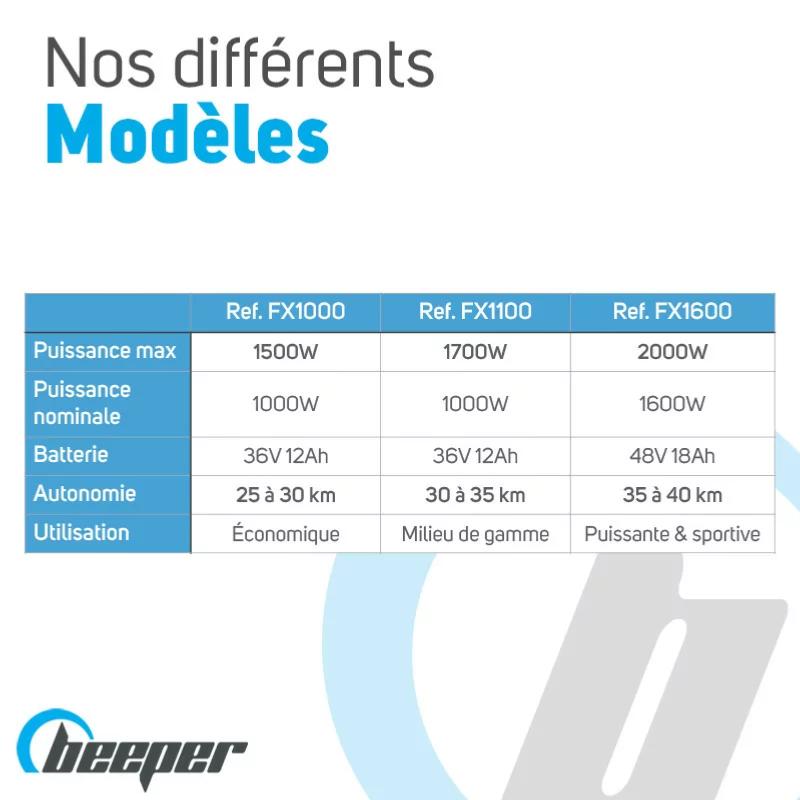 BEEPER - Trottinette Electrique Cavalier Tout terrain CROSS Avec Siège TROTTINETTE CROSS 1000W PLOMB