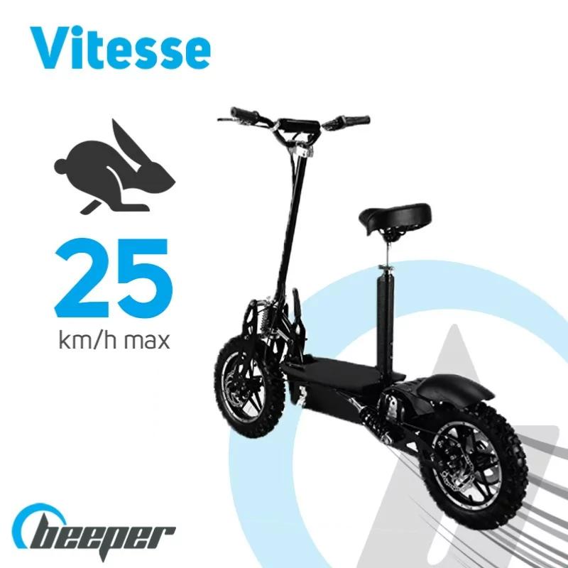 BEEPER - Trottinette Electrique Cavalier Tout terrain CROSS Avec Siège TROTTINETTE CROSS 1000W PLOMB