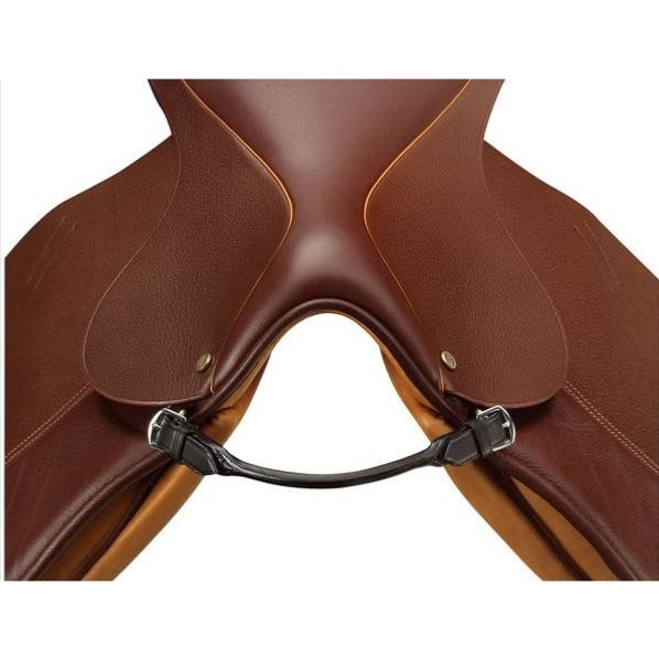 RIDING WORLD - Poignée de selle en cuir et caoutchouc supergrip NOIR