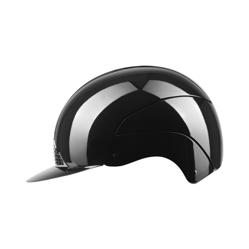 SWING - Casque d'équitation brillant visière standard GLOSSY H24 NOIR TAILLE 51 -55 CM