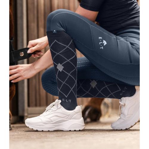 ELT Paris - Chaussettes d'équitation motif à carreaux ARGYLE