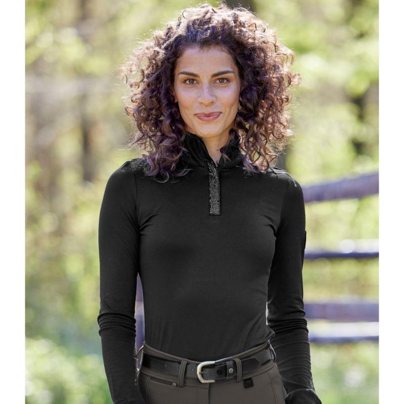 T-Shirt Technique À Manches Longues Zip Paillettes Esthal, ELT XXS FEMME