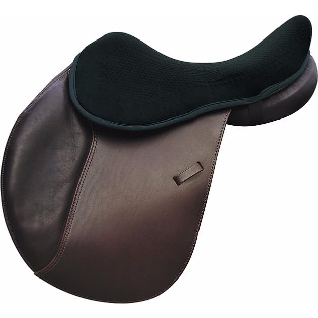 ACAVALLO - Dessus de Selle Gel 10 MM Assise DRILEX Troussequin Rond 16,5"/17,5" NOIR