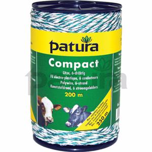 PATURA - Fil électro-plast. COMPACT pour clôture électrique , Rouleau de 400 m, blanc-vert