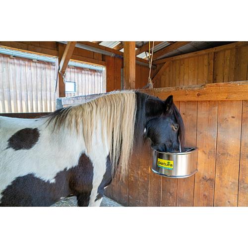 PATURA - Mangeoire demi cercle Chevaux en Inox 25L, anti gaspillage 