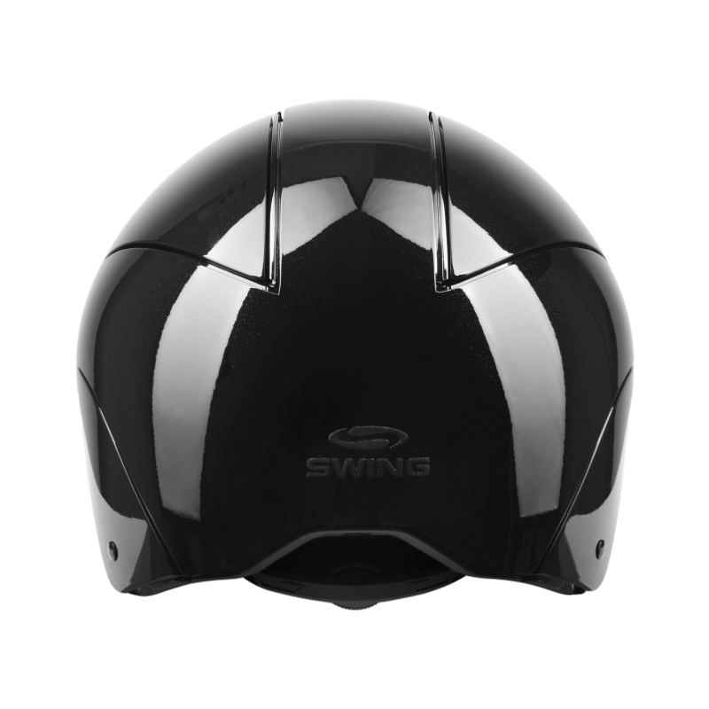 SWING - Casque d'équitation brillant visière standard GLOSSY H24 NOIR TAILLE 51 -55 CM