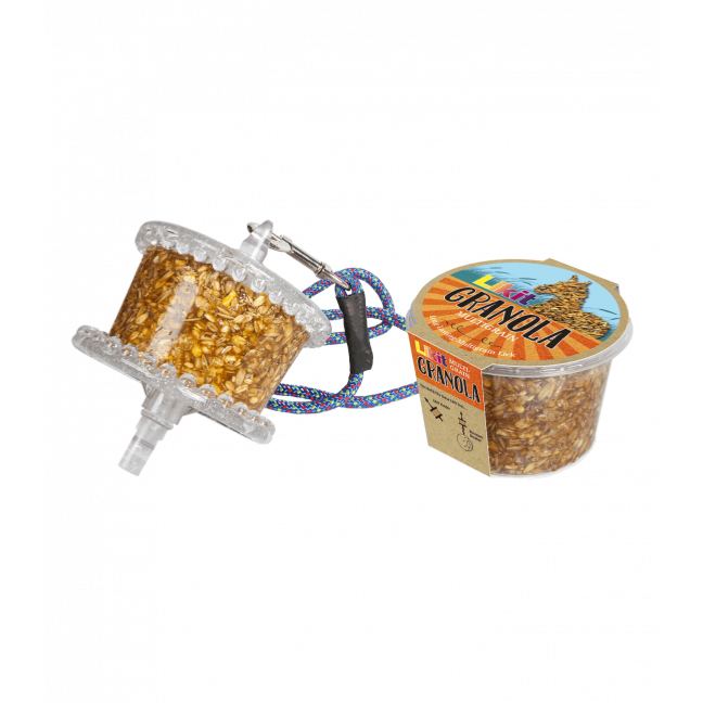 LIKIT - Pierre à Lécher MUESLI GRANOLA pour cheval au box , 550G Nature