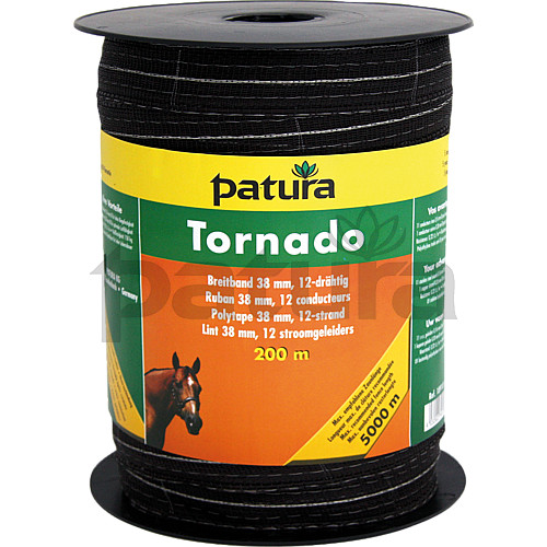 PATURA - Ruban TORNADO 38MM pour clôture électrique, L 200M brun 