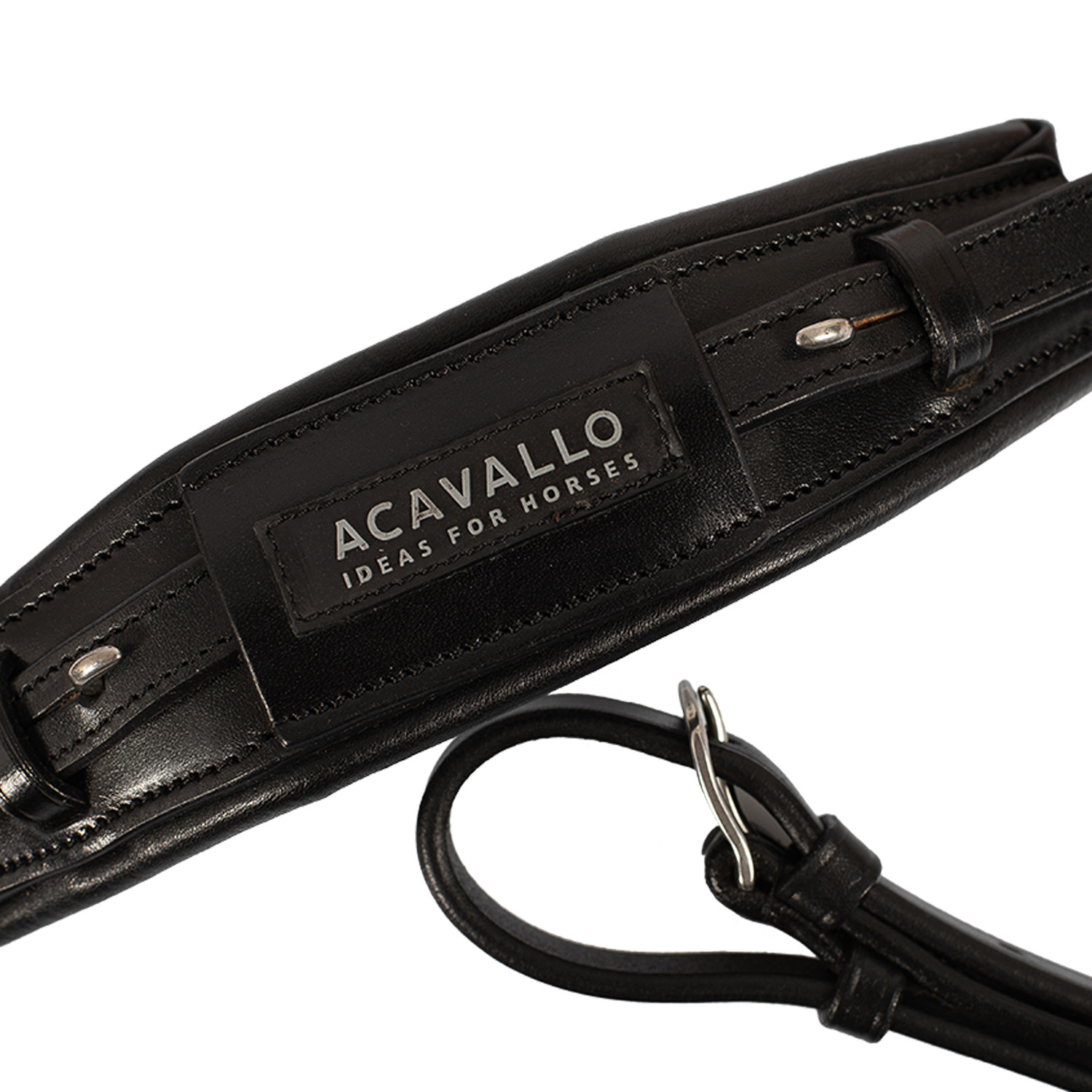 ACAVALLO - Noseband d'hackamore en cuir ALUPRO
